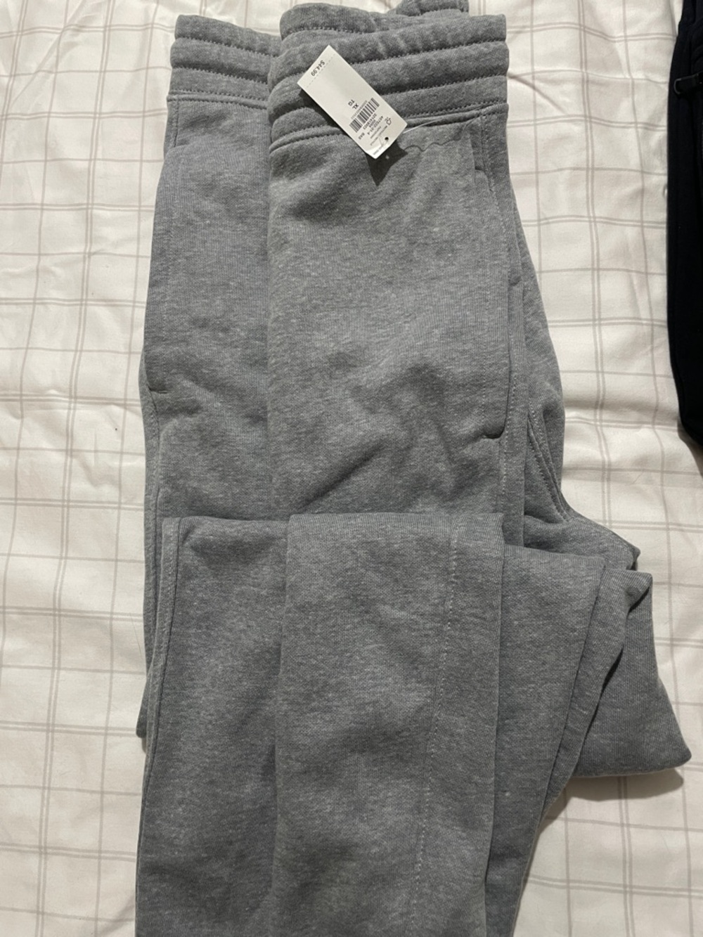 Light Gray Knit Sweatpants with Price Tag
